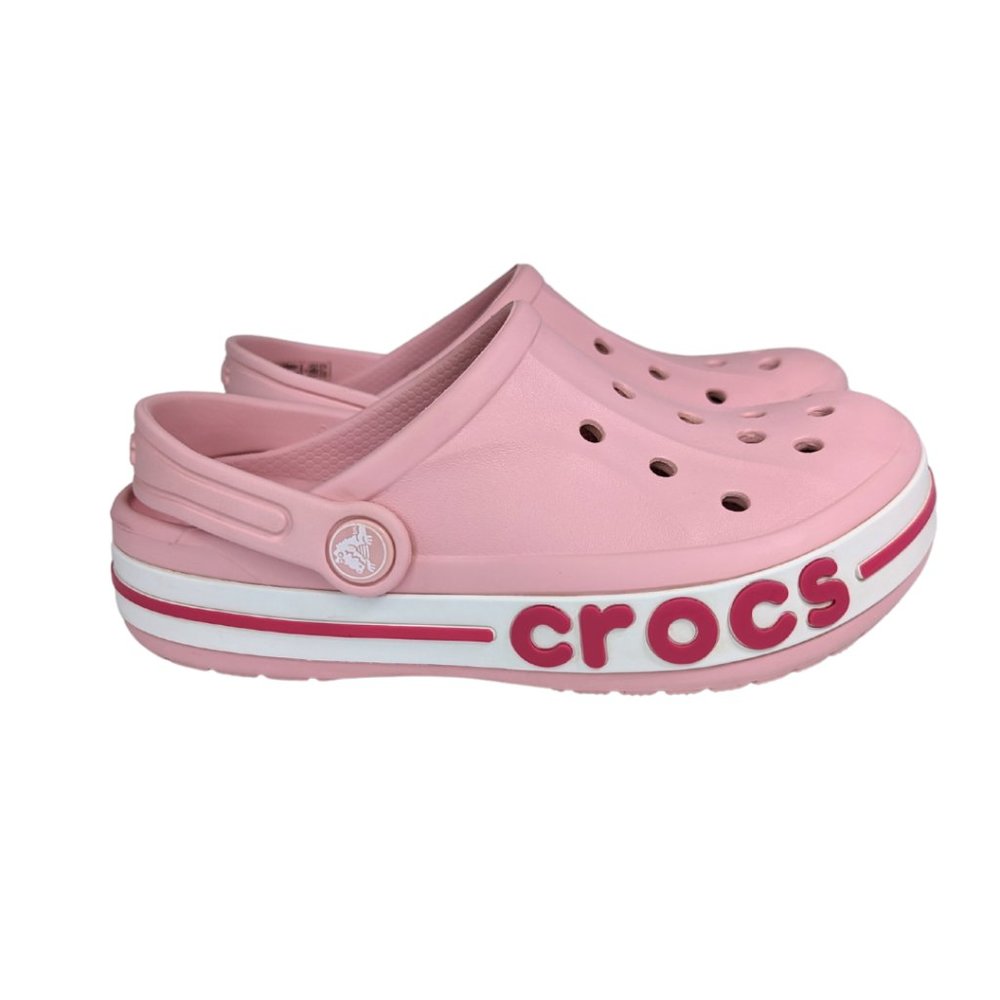 Crocs Kids' Classic Pink Clogs - Size J2 - EUC - Picture 1 of 10